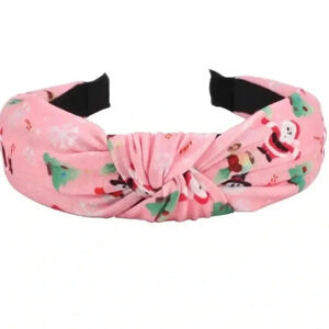 1 Piece Christmas Cross Knotted Headband, Pink